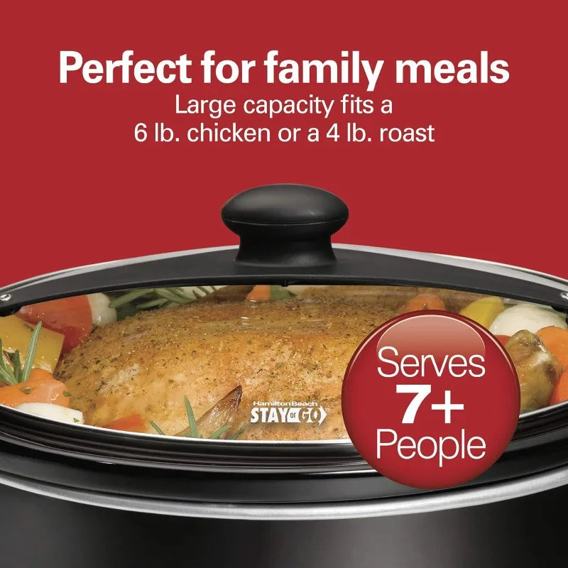 Portable Slow Cooker with Lid Lock, 2 sizes