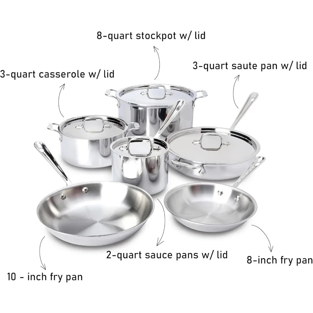 Stainless Steel Cookware Set 10 Piece