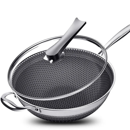 Stainless Steel Wok Frying Pan - 13.38"