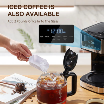 Coffee Machine with Iced Coffee Function, 12-cup