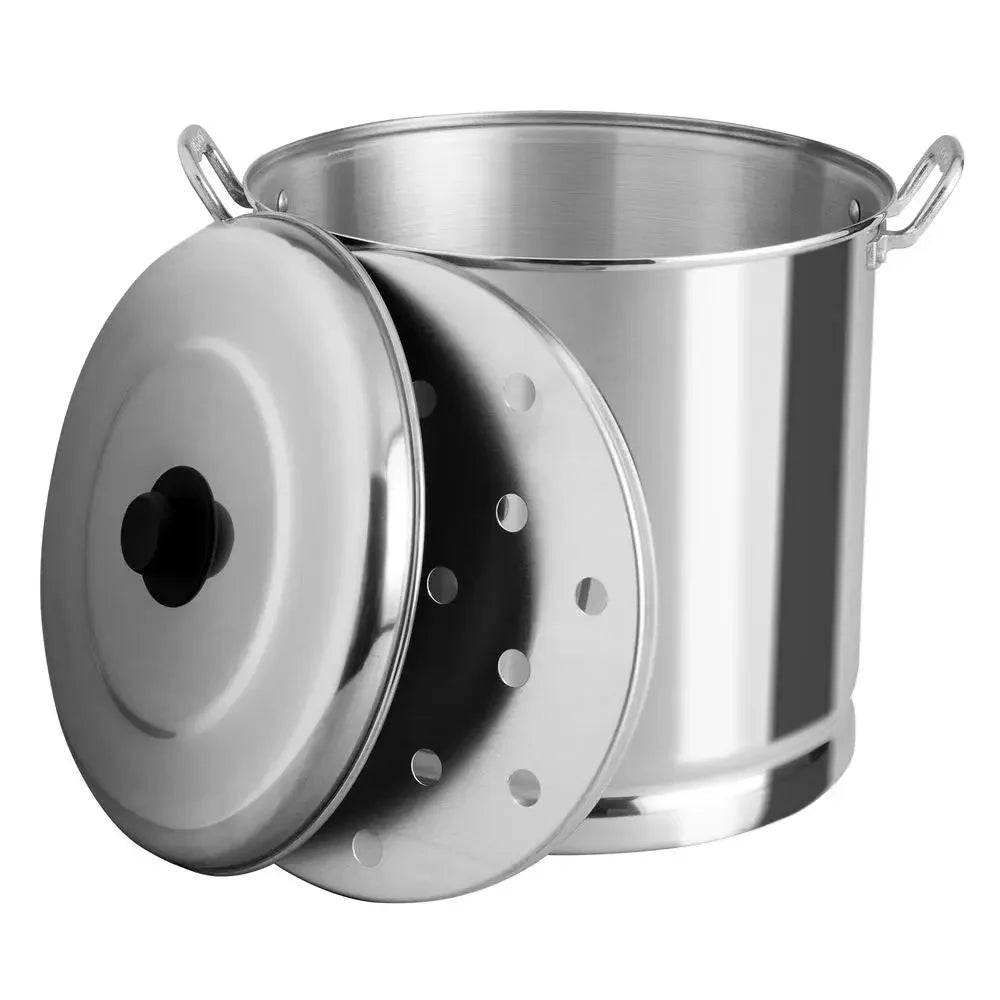 Aluminum Steamer Pot with Removable Tray, 27.5 Qt.