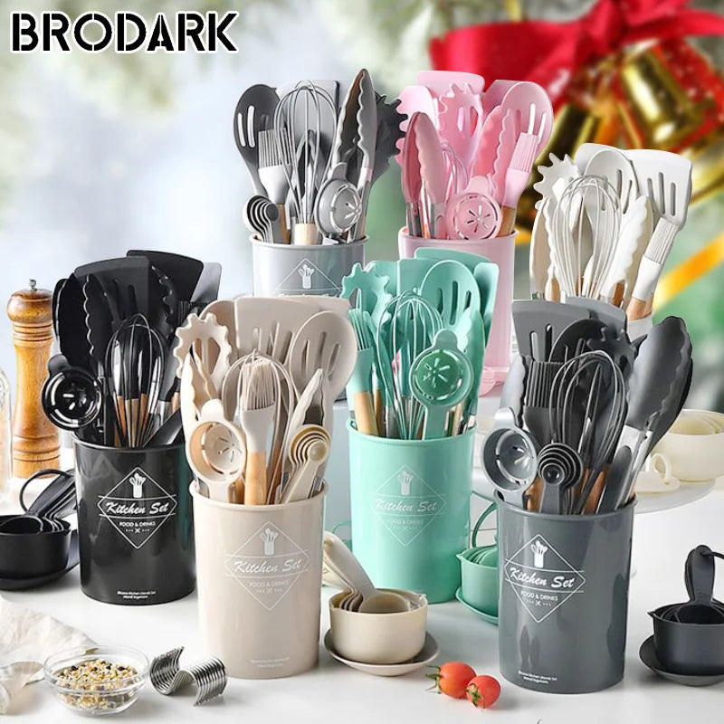 34Pcs/set, Utensil Set With Storage Bucket