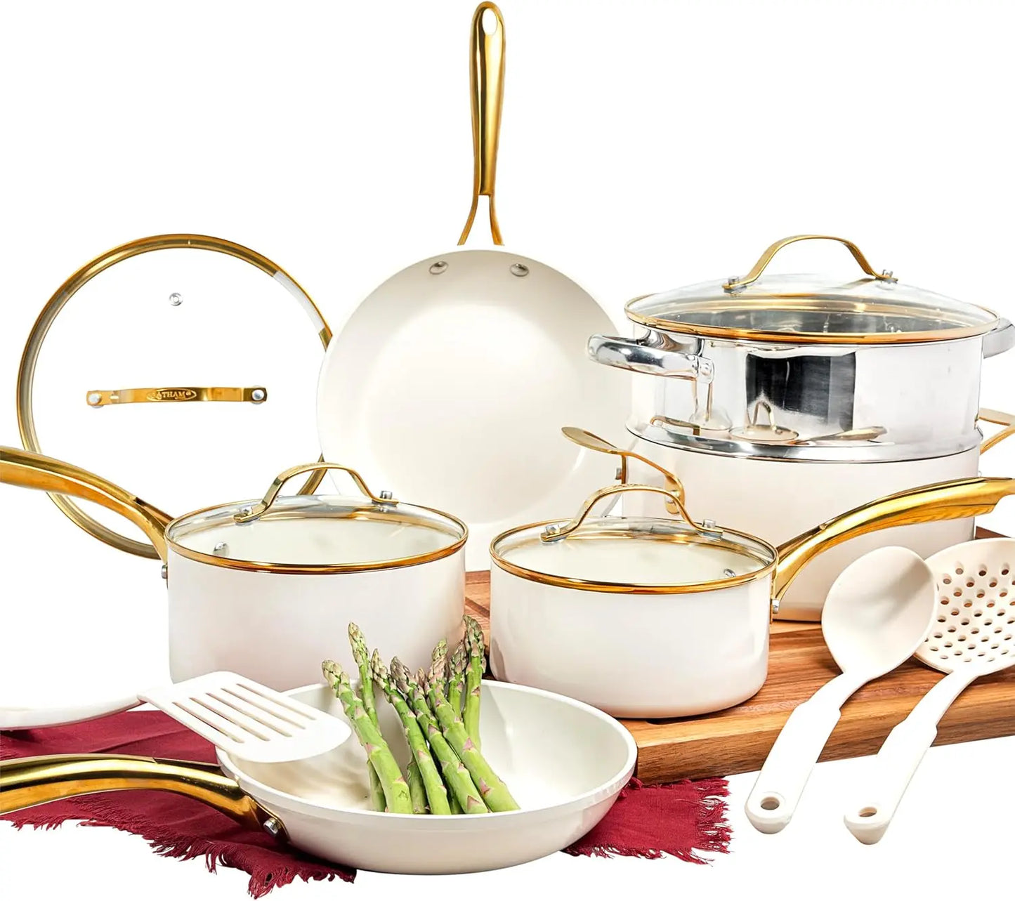 15 Piece Ceramic Cookware Set