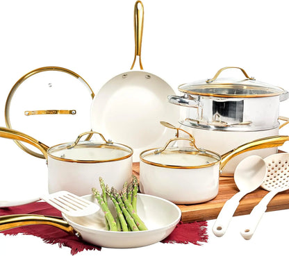 15 Piece Ceramic Cookware Set