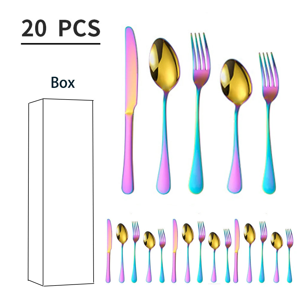 5/10/20 pcs Flatware Set, 4 colors