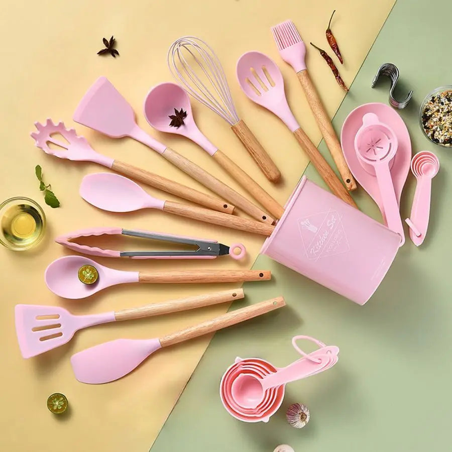 34Pcs/set, Utensil Set With Storage Bucket