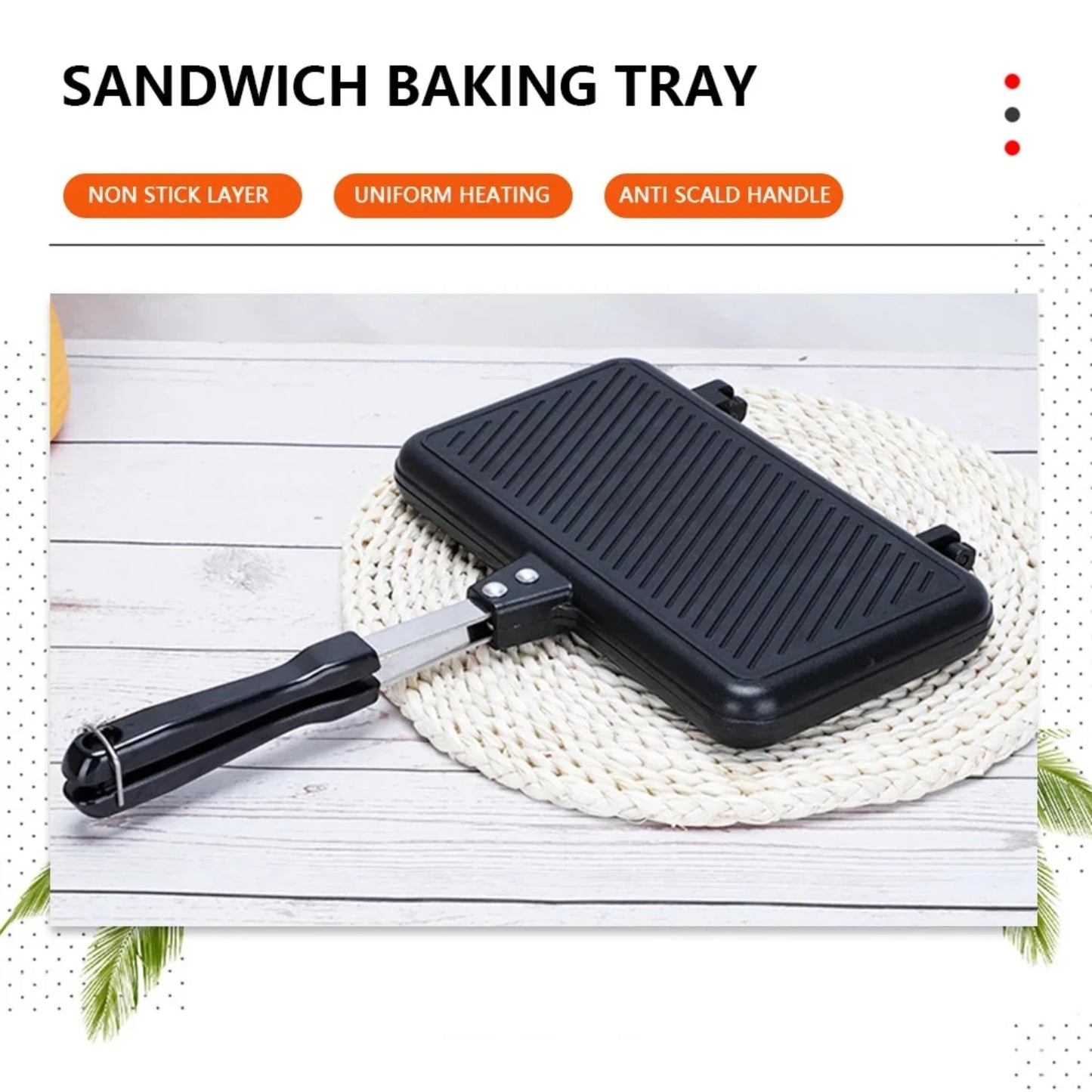 Portable Double Side Sandwich Baking Pan