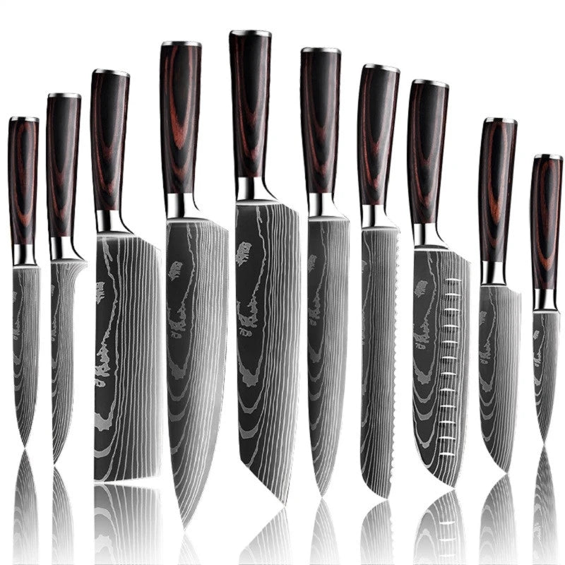 10 Pcs Set Kitchen Knives Set, 2 colors