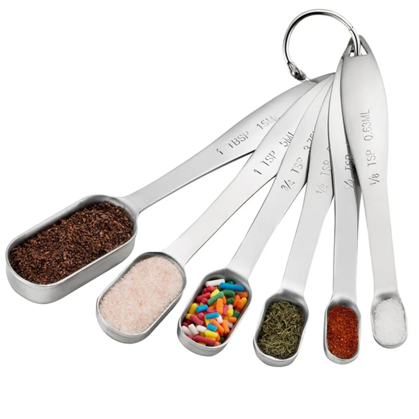 6pcs Stainless Steel Measuring Spoon Set