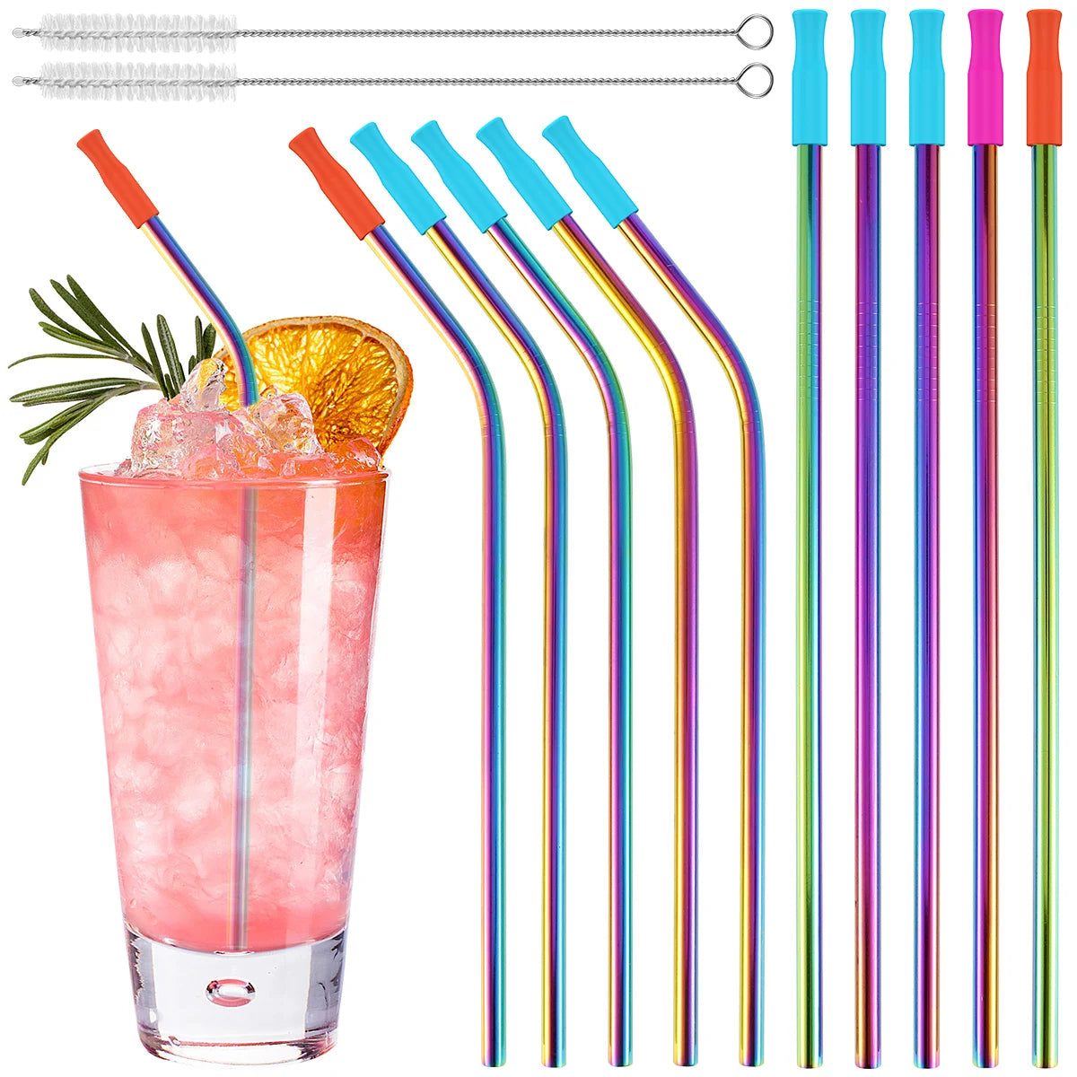 10Pcs 20Pcs 50Pcs Stainless Steel Straws Uten