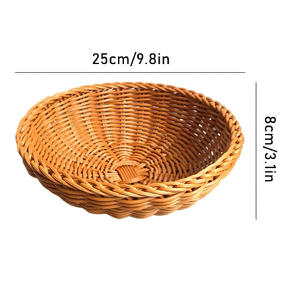 Round Simulation Rattan Fruit Basket, 2 sizes