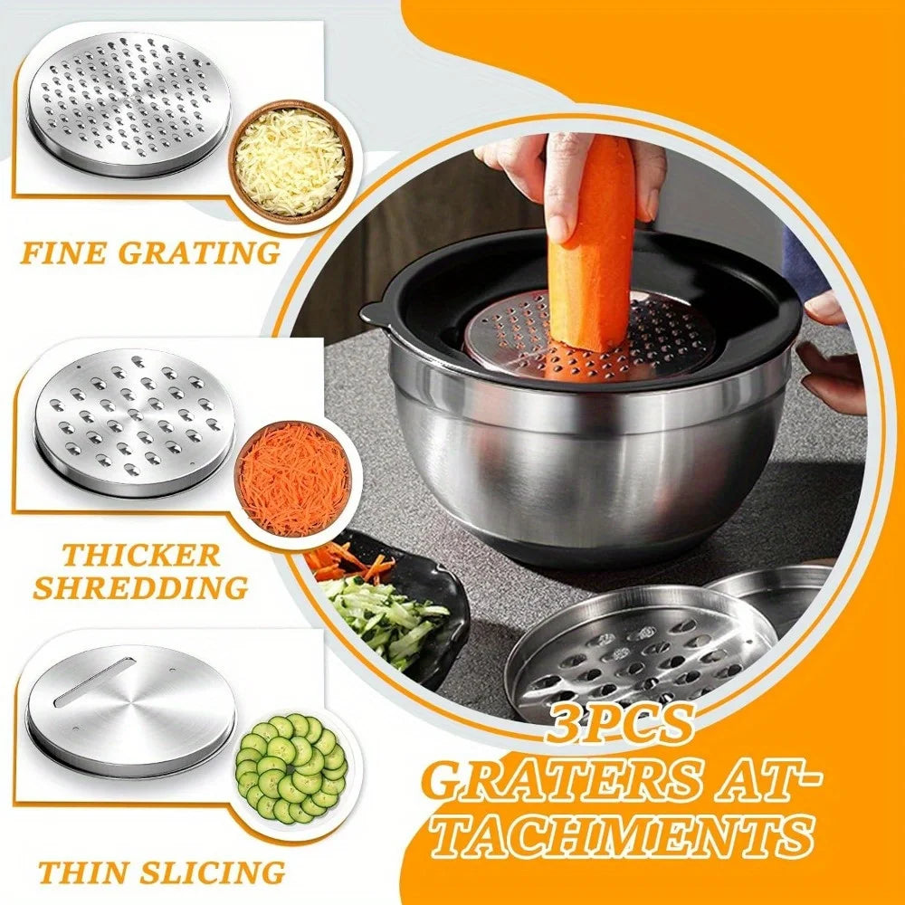 17pcs, Mixing Bowl Set With Lids Grater