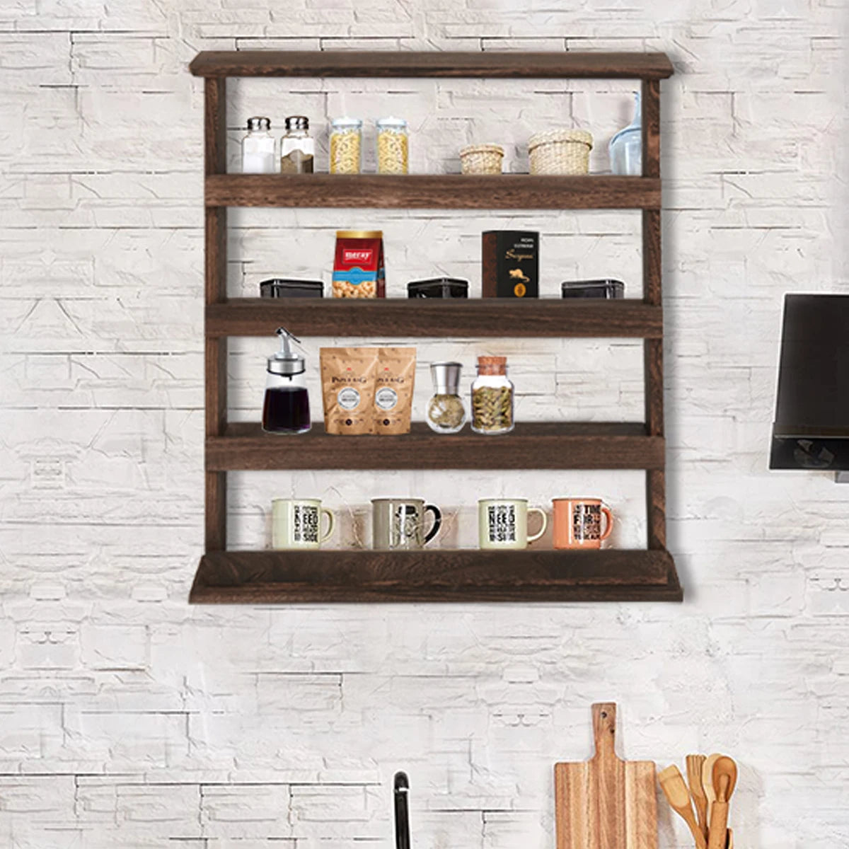 Wood Spice Rack Wall Mount