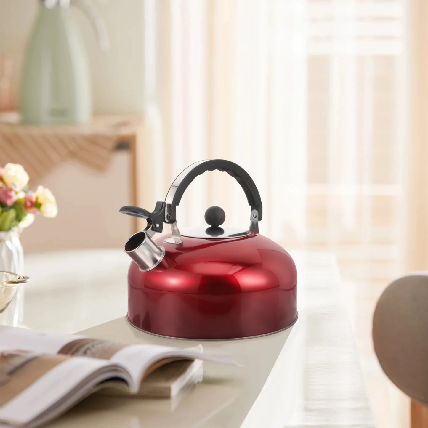 Red Whistling Tea Kettle