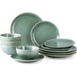 Ceramic Dinnerware Sets for 4, 12 Pieces, 7 colors