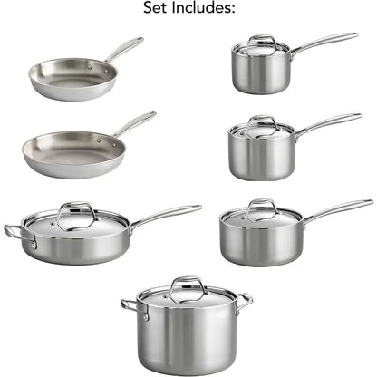 Induction-Ready Tri-Ply Clad 12-Piece Cookware Set