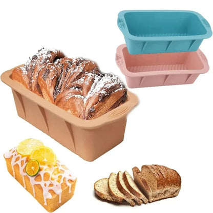 2PC Rectangular Silicone Loaf Pan, 4 colors