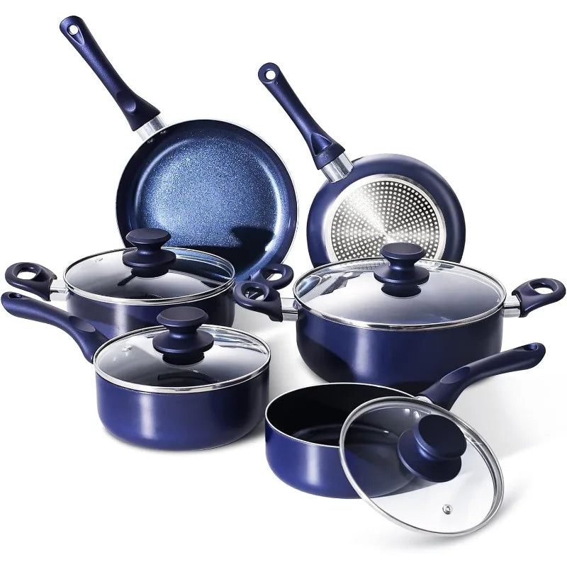 6/7/10 PCS Pots and Pans Set, 3 colors