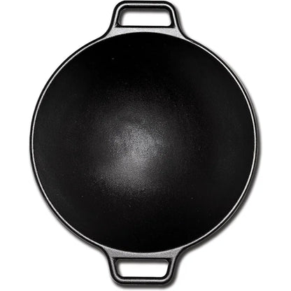 14 Inch Seasoned Cast Iron Wok