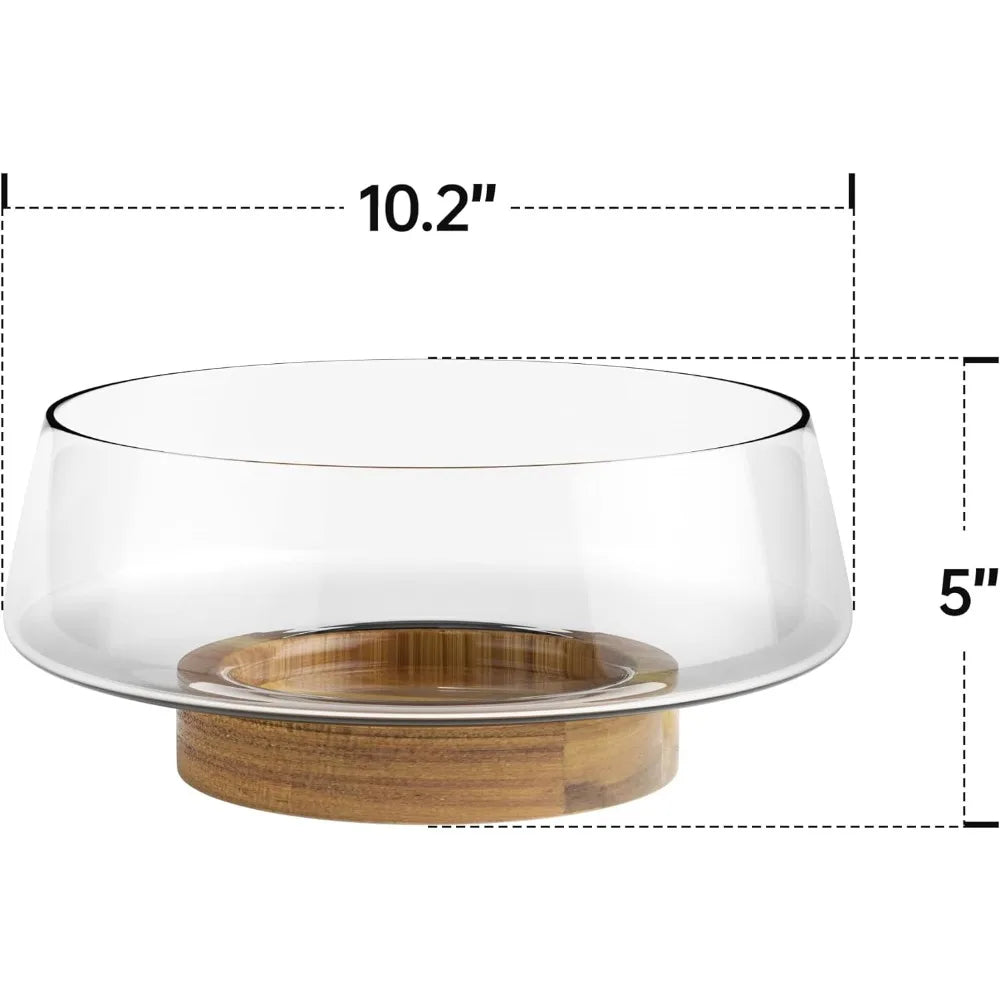 Extra Large Glass Salad Bowl Set