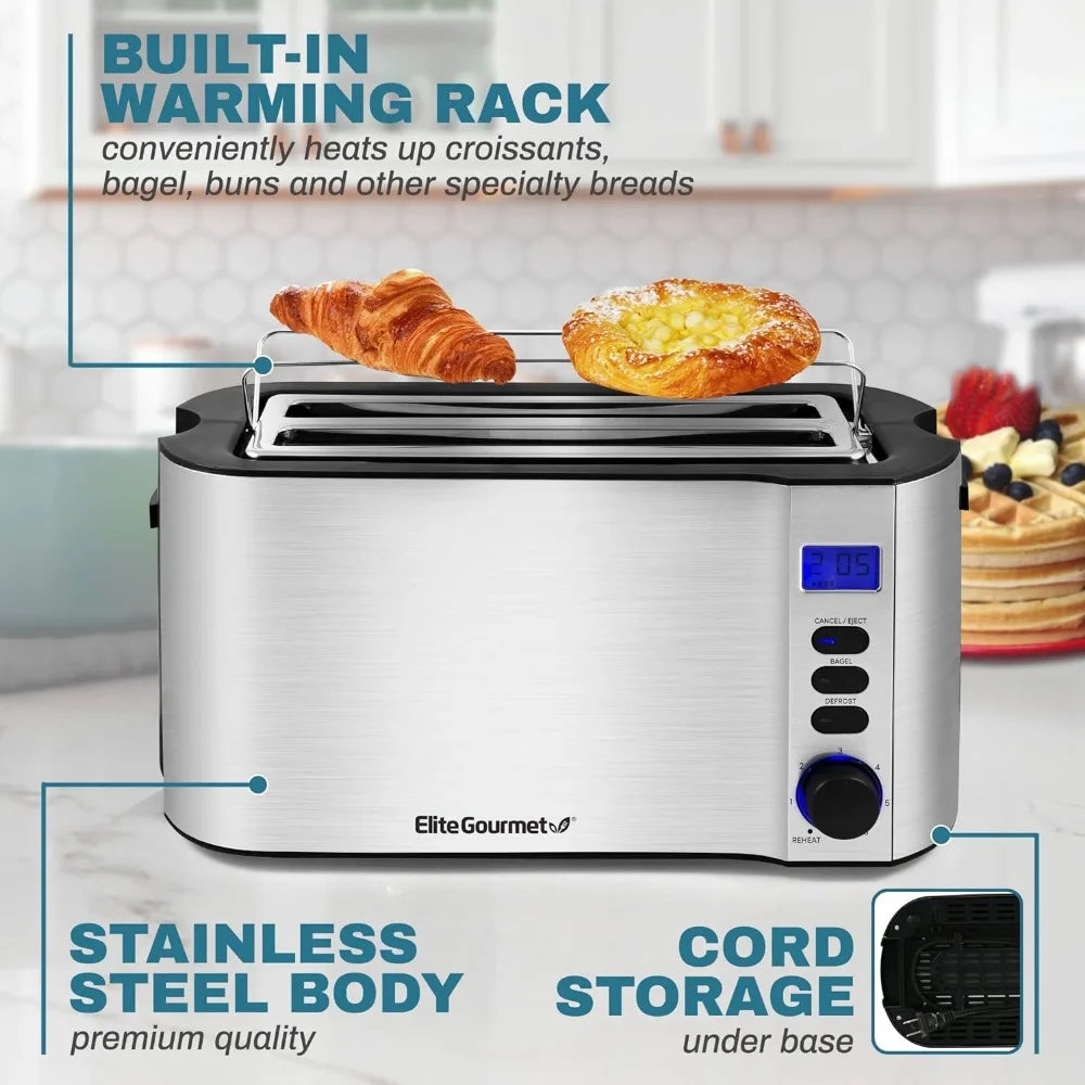 Long Slot 4 Slice Toaster, 2 colors