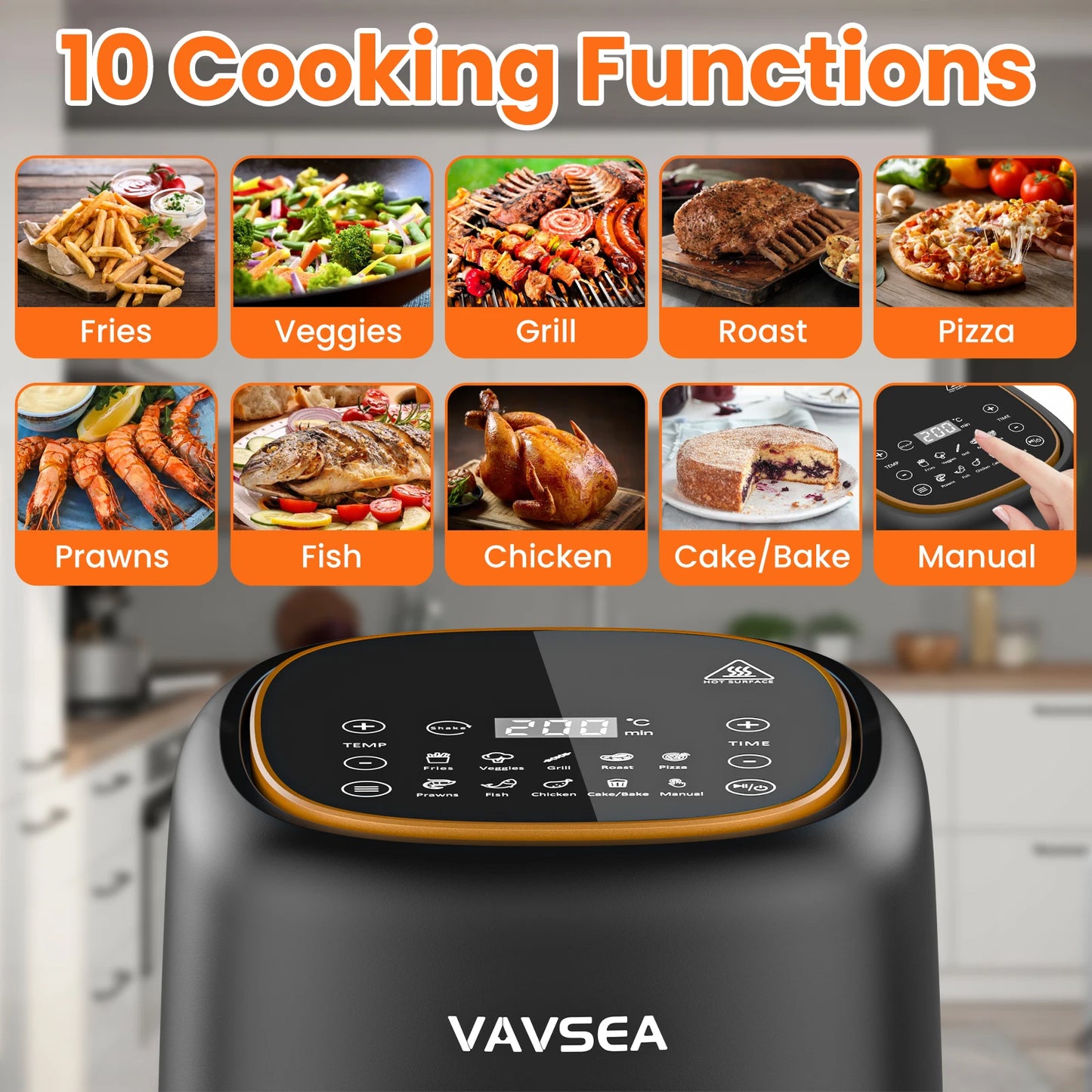 10-in-1 Air Fryer with Clear Window, 6.5QT