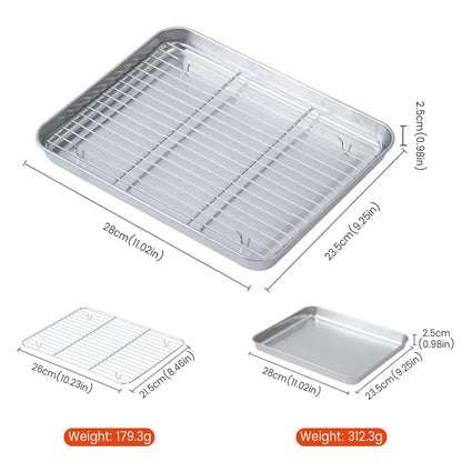 2Pcs Baking Pan With Wire Rack