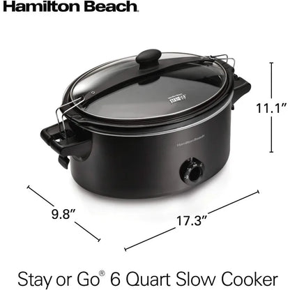 Portable Slow Cooker with Lid Lock, 2 sizes