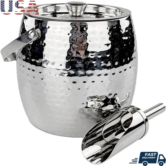 3QT Insulated Ice Bucket with Lid and Scoop