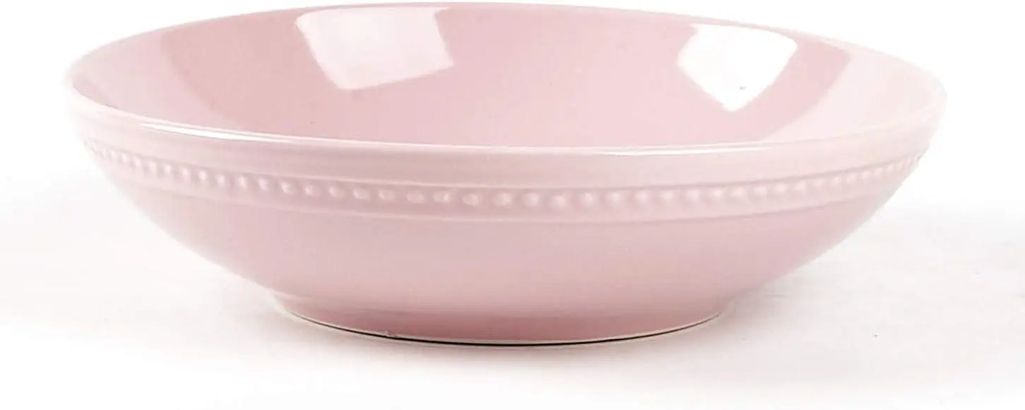 Ceramic Dinnerware Set,  42pc Set Pink