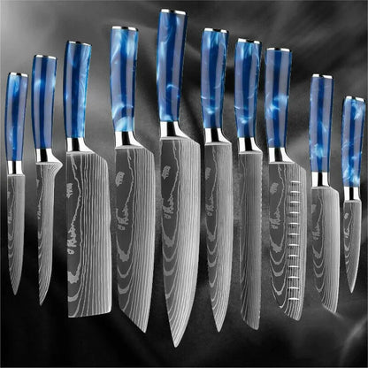 10 Pcs Set Kitchen Knives Set, 2 colors