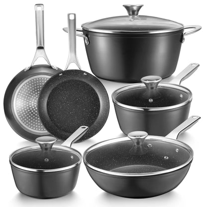 Induction Cookware Nonstick, 10-Piece, two colors