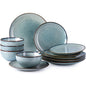 Ceramic Dinnerware Sets for 4, 12 Pieces, 7 colors