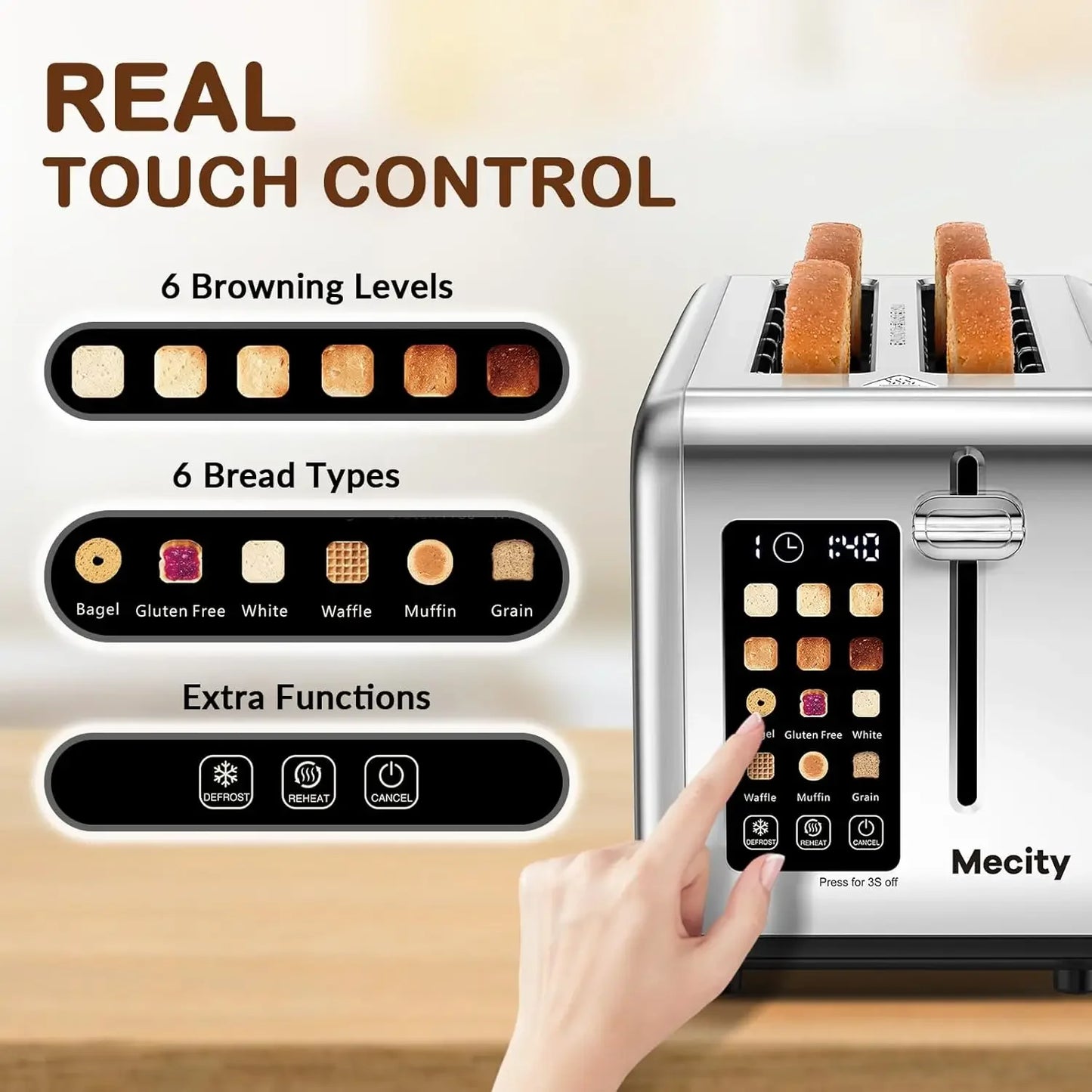 4 Slice Toaster Touch Screen