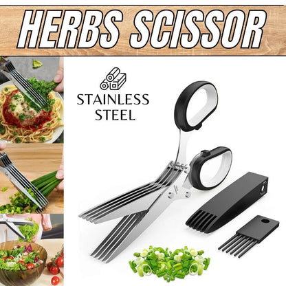 Herb Scissors With 5 Blades And Cover