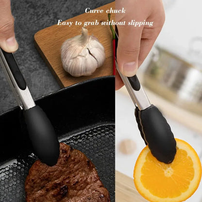 1  Black Silicone Food Tong