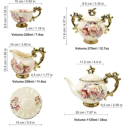 15 Pieces Porcelain Coffee Set