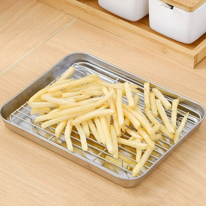 2Pcs Baking Pan With Wire Rack