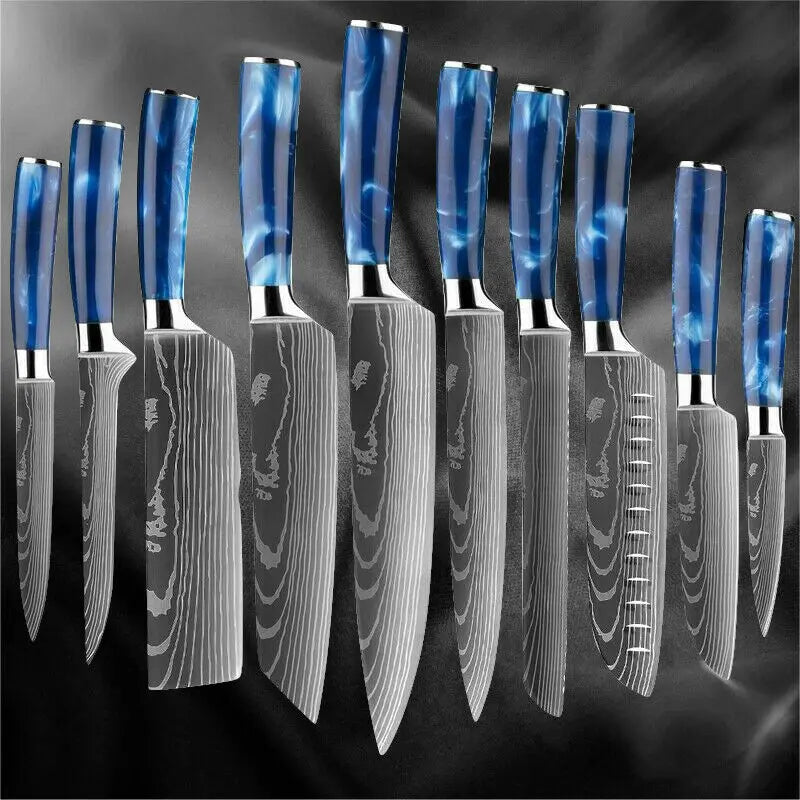 10 Pcs Set Kitchen Knives Set, 2 colors