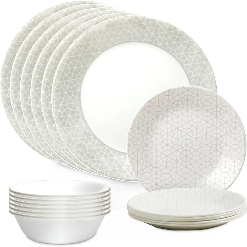 18 Piece Glass Dinnerware Sets, 4 patterns