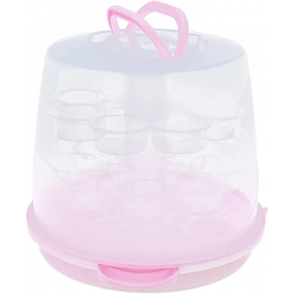 3 Tier Plastic Carrier Container, 3 Layer Muffin Cupcake