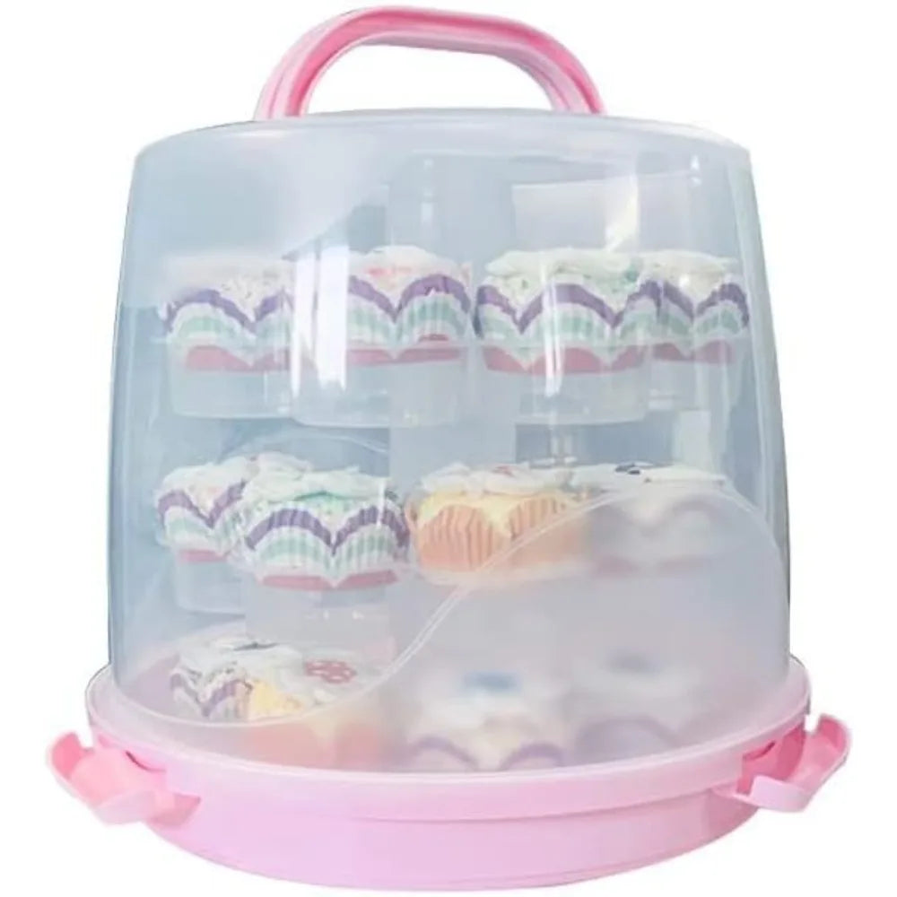 3 Tier Plastic Carrier Container, 3 Layer Muffin Cupcake