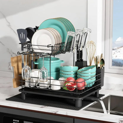 Dish Drying Rack, 1 or 2 Tier, 2 colors