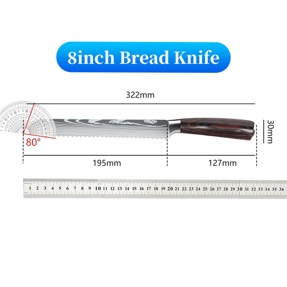 8-inch Kitchen Bread Knife Serrated