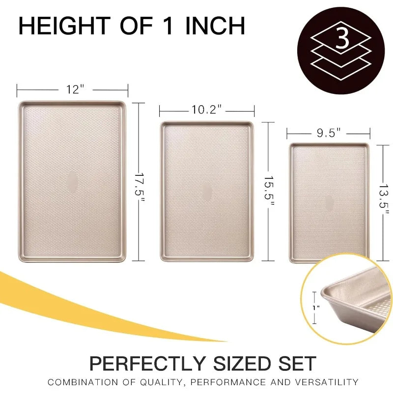 3PC Heavy Duty Cookie Sheets