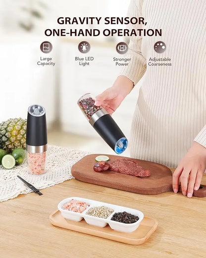 Gravity Electric Salt and Pepper Grinder Set