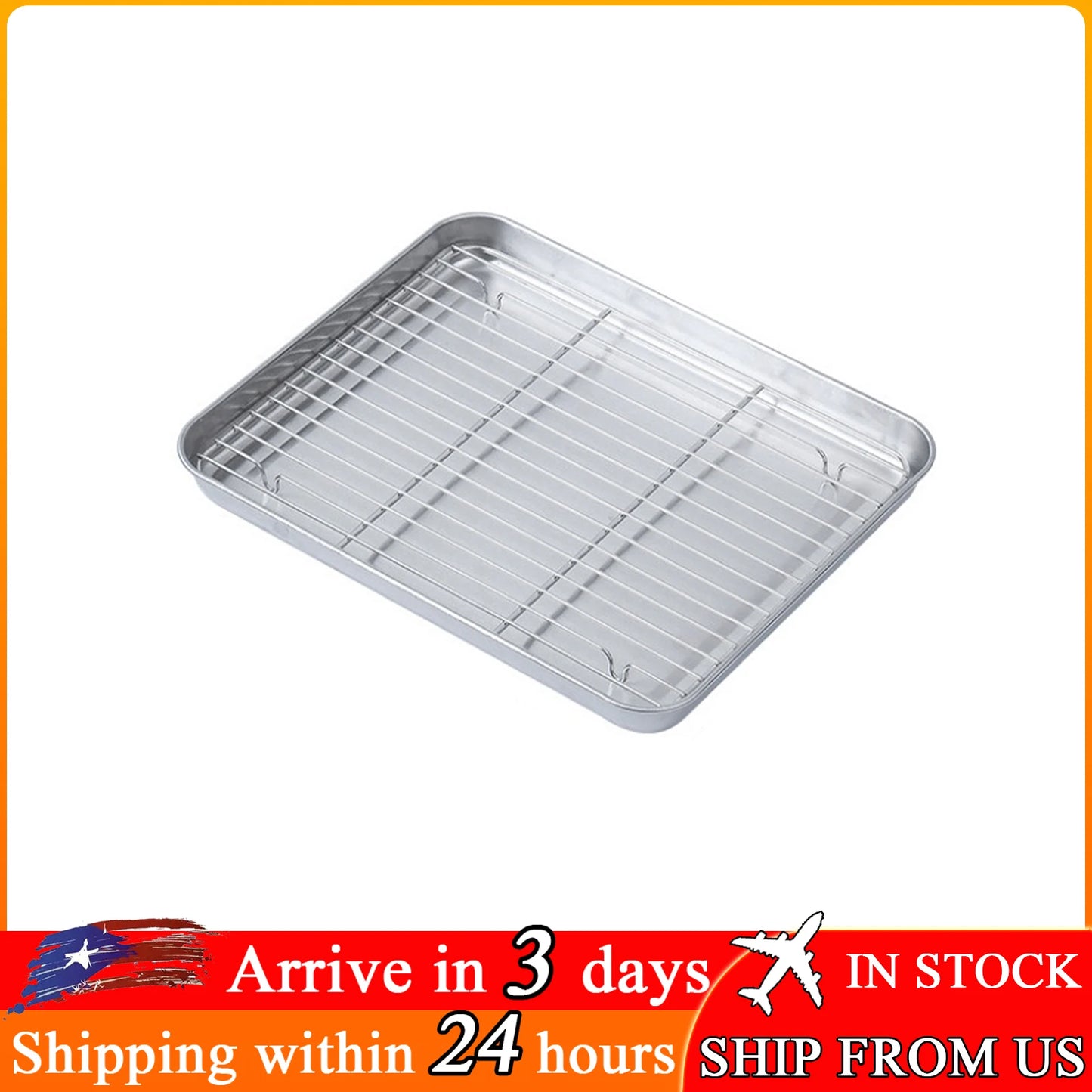 2Pcs Baking Pan With Wire Rack