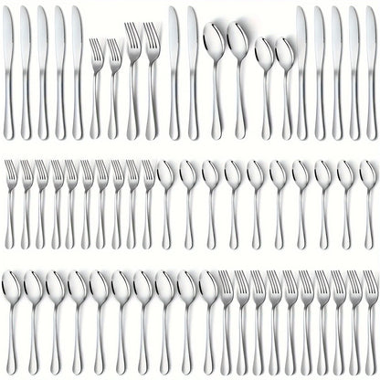 60pcs, Stainless Steel Flatware Set