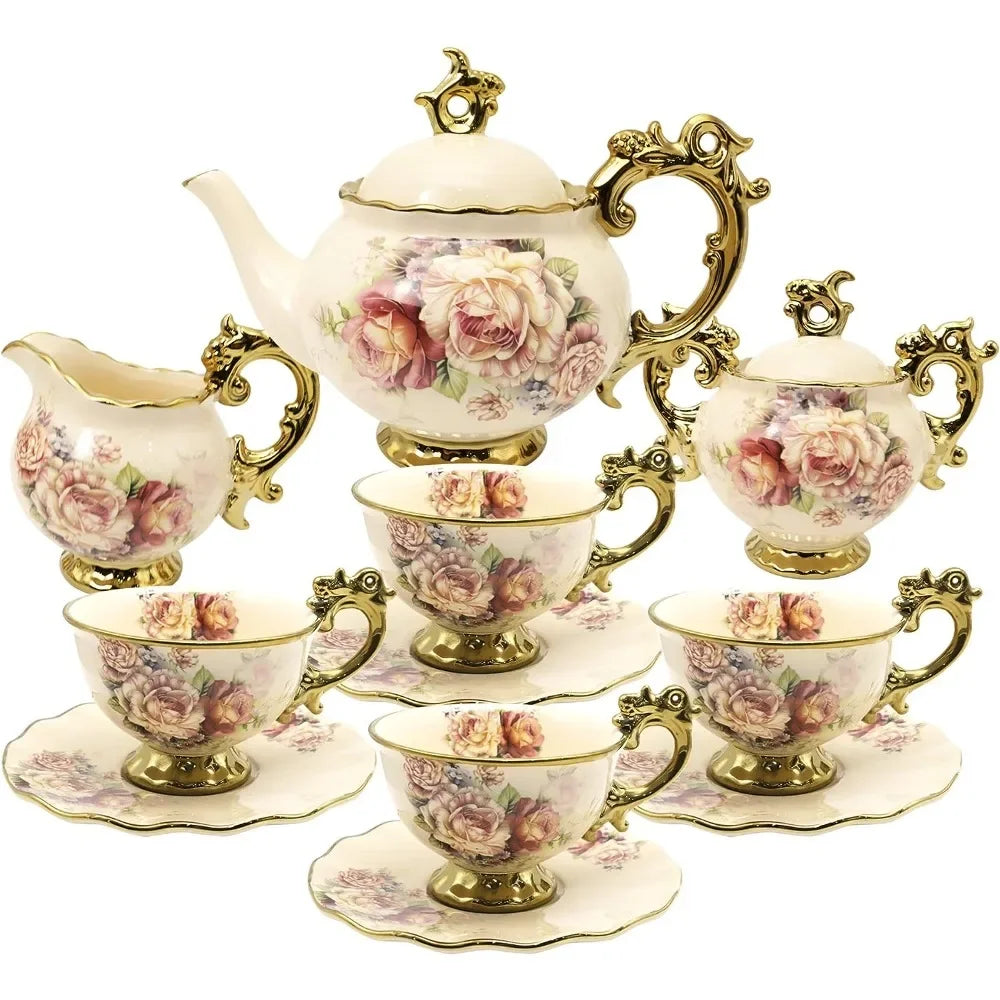 15 Pieces Porcelain Coffee Set