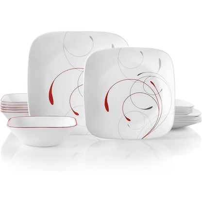 18-Piece Service for 6 Dinnerware Set, 4 styles